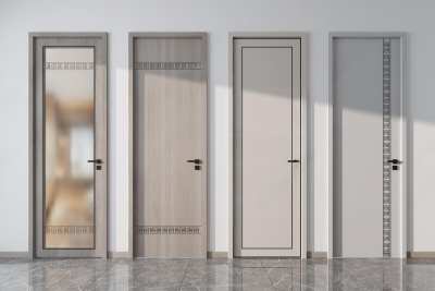 新中式单开门3D模型下载